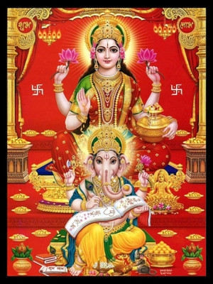 Photoframewalaz Wood Wall Photo Frame(Black, 1 Photo(s), PhotoFrameWalaZ Diwali Special Lakshmi Ganesha Saraswati Photo Frame Acrylic 14 inch x 10 inch Painting (With Frame))