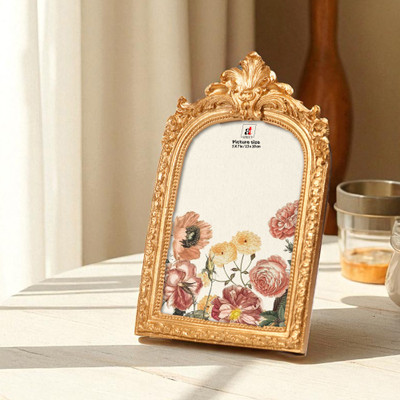 Art Street Polymer Table Photo Frame(Gold, 1 Photo(s), 13x18 cm)