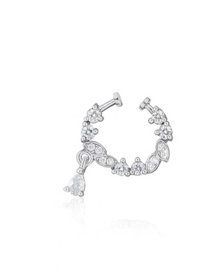 GC PREMIUM JEWELLERY Cubic Zirconia Silver Plated Brass Nose Ring