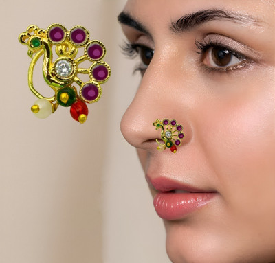 VAMA Ruby Gold-plated Plated Metal Nathiya