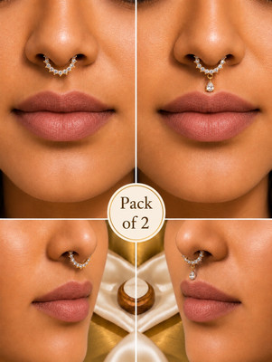 ISHARIYA Gold-plated Plated Alloy Nose Ring(Pack of 2)