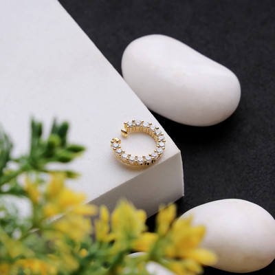 MALIFIONNA Cubic Zirconia Gold-plated Plated Brass Nose Ring