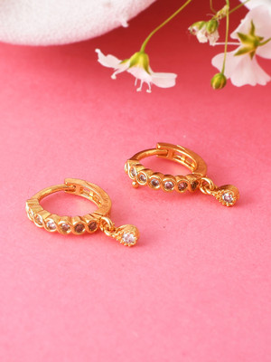 Maan Ruby Gold-plated Plated Brass Nose Ring(Pack of 2)