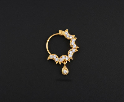 NITYAC Cubic Zirconia Gold-plated Plated Alloy Nose Ring
