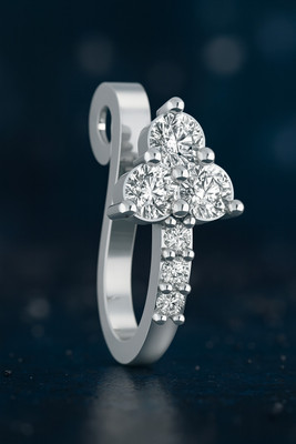 Bawree Crystal Silver Plated Metal Nose Ring