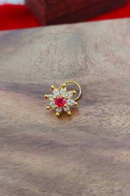 JewelEarth Pearl Gold-plated Plated Alloy Nose Ring