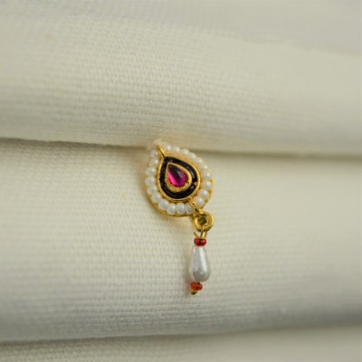 KYOOT JEWELS Ruby, Pearl Gold-plated Plated Brass, Stone Nathiya