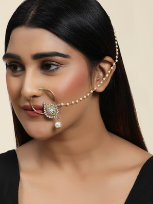 Anika's Creation Cubic Zirconia Gold-plated Plated Brass Nose Ring