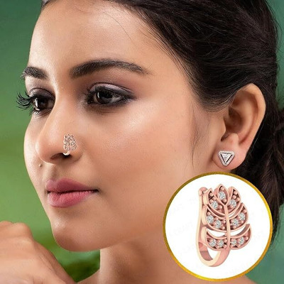 THANU'S CRAFT Crystal Gold-plated Plated Metal Nose Ring