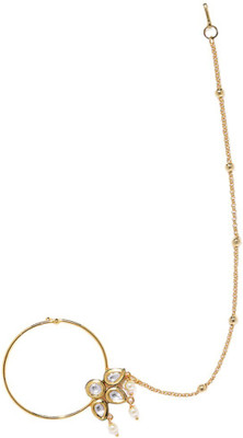 rajnandni Crystal Copper Plated Brass Nose Ring