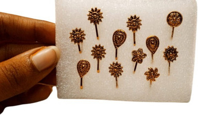Creative Universal Gold-plated Plated Metal Nose Stud Set(Pack of 12)