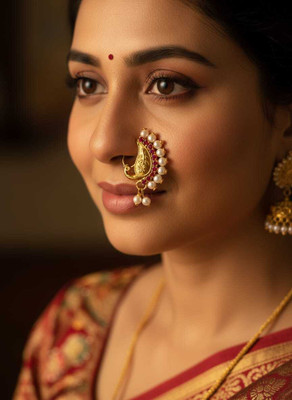 Anj Pearl Gold-plated Plated Alloy Nose Ring