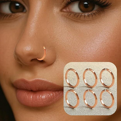 THANU'S CRAFT Crystal Gold-plated Plated Metal Nose Ring