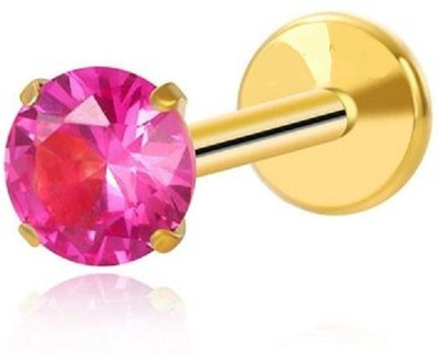 Ceylonmine01 Ruby, Zircon Gold-plated Plated Stone Nose Stud