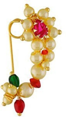 Vail Creations Pearl Gold-plated Plated Stone Nose Ring