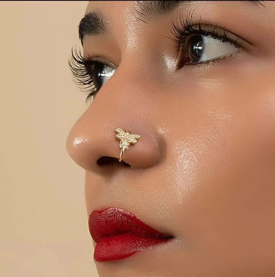 SASTA COSMETICS Diamond Gold-plated Plated Alloy, Stainless Steel Nose Stud