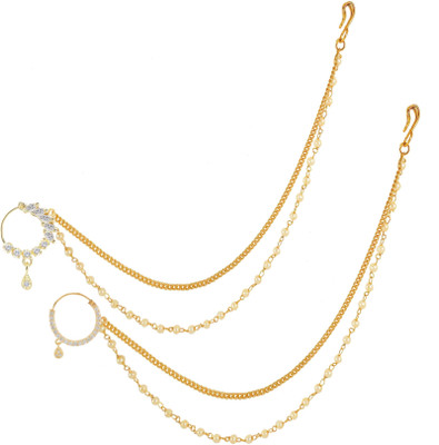 RANIT CREATION Rhodium Plated Alloy Nose Ring Set(Pack of 2)