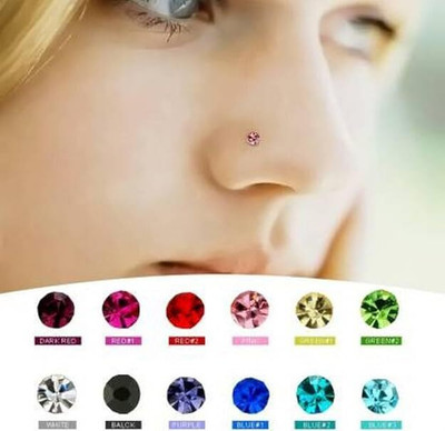 THANU'S CRAFT Crystal Silver Plated Metal Nose Ring(Pack of 120)