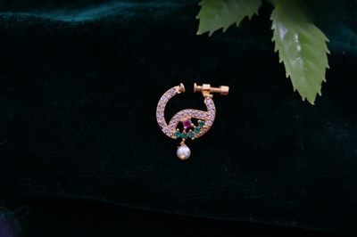 ZEELLO Cubic Zirconia Gold-plated Plated Brass Nose Ring