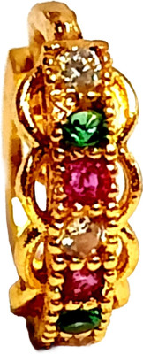 Nawab Collection Cubic Zirconia Gold-plated Plated Alloy Nose Stud