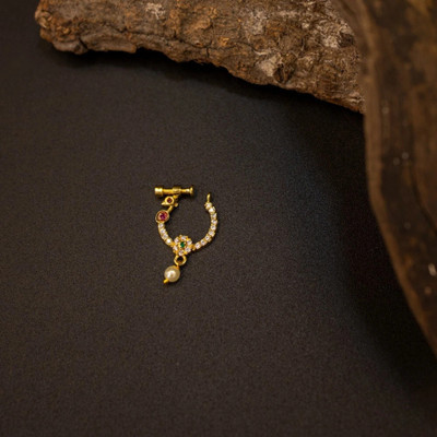 ZEELLO Cubic Zirconia Gold-plated Plated Brass, Copper Nose Stud