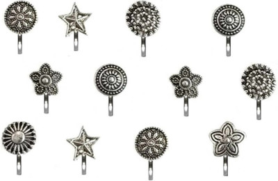 Myra Collection Silver Plated Metal Nose Stud(Pack of 12)