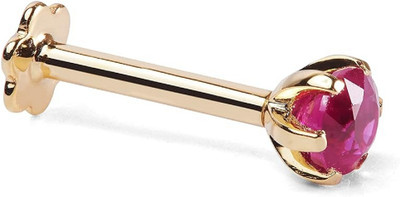 Ceylonmine01 Ruby, Crystal Gold-plated Plated Stone Nose Stud