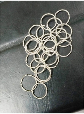 Creative Universal Silver Plated Metal Nose Ring Set(Pack of 10)
