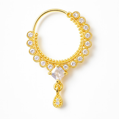 PRIVIU Cubic Zirconia Gold-plated Plated Brass Nose Ring