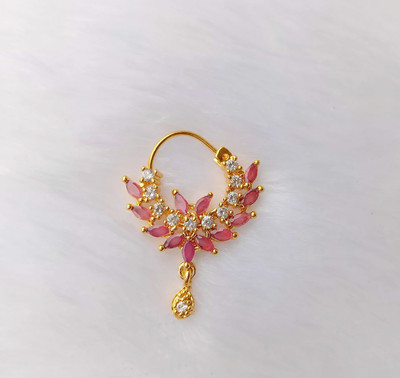 SM NATH BALE Cubic Zirconia Gold-plated Plated Brass Nathiya