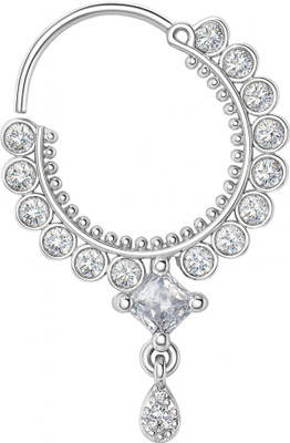 PRIVIU Cubic Zirconia Silver Plated Brass Nose Ring
