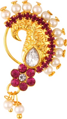 VIGHNAHARTA Pearl, Cubic Zirconia Gold-plated Plated Brass Nathiya