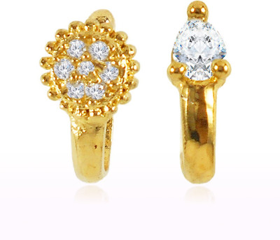 GEMRON JEWEL Diamond Gold-plated Plated Alloy Nose Stud Set(Pack of 2)