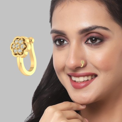 THANU'S CRAFT Crystal Gold-plated Plated Metal Nose Stud