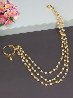 PRIVIU Cubic Zirconia Gold-plated Plated Brass Nose Ring