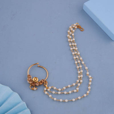 GC PREMIUM JEWELLERY Cubic Zirconia, Beads Gold-plated Plated Brass Nathiya