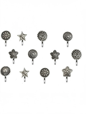 Myra Collection Silver Plated Metal Nose Stud(Pack of 12)