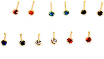 La Belleza Gold-plated Plated Alloy Nose Stud(Pack of 20)