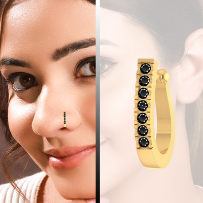 THANU'S CRAFT Crystal Gold-plated Plated Metal Nose Ring