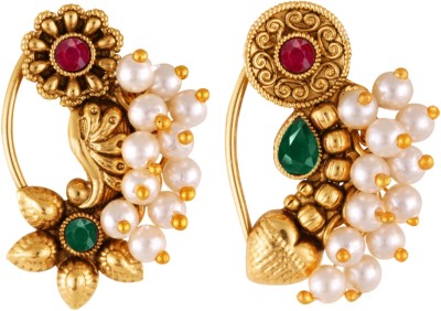 VIGHNAHARTA Pearl Gold-plated Plated Alloy Nathiya(Pack of 2)