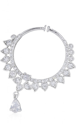 GC PREMIUM JEWELLERY Cubic Zirconia Silver Plated Brass Nose Ring