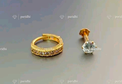 Balaji Kripa Store Cubic Zirconia Gold-plated Plated Alloy Nose Stud(Pack of 2)