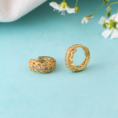 Maan Ruby Gold-plated Plated Brass Nose Ring(Pack of 2)