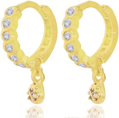 Paridhi Cubic Zirconia Gold-plated Plated Brass Nose Stud Set(Pack of 2)