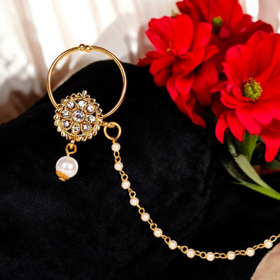Anika's Creation Cubic Zirconia Gold-plated Plated Alloy Nose Ring