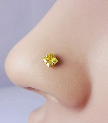 Ceylonmine01 Zircon Gold-plated Plated Stone Nose Stud