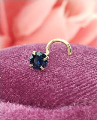 Ceylonmine01 Sapphire Gold-plated Plated Brass Nose Stud