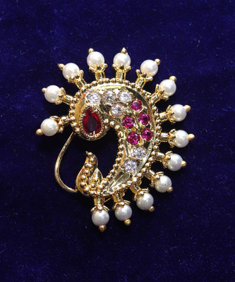 mycoh Cubic Zirconia Gold-plated Plated Brass, Metal Nose Ring