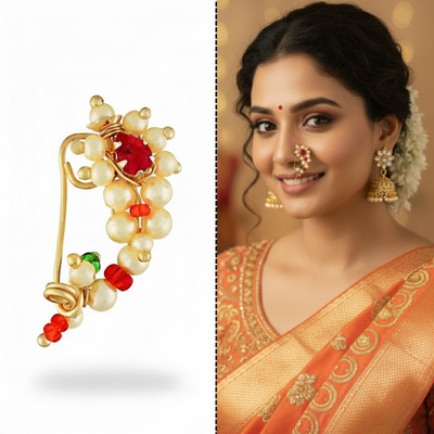 sachinpal Beryl Brass Plated Metal Nathiya(Pack of 2)
