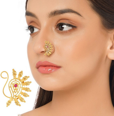 VAMA Ruby Gold-plated Plated Metal Nose Ring